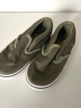 Vans Kids Slip-On Sneakers in Olive